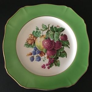 Vintage England Green Fruits Plate